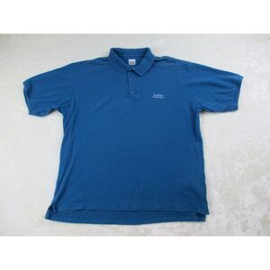 Columbia Polo Shirt Mens Large Blue Cotton Fish Fishing Outdoors Casual*‎
